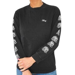Obey Long Sleeve Shirt Size Medium Black Roses